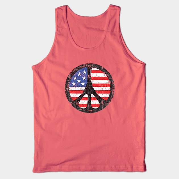 Peace Sign Circle with Flag Background Tank Top by artbitz